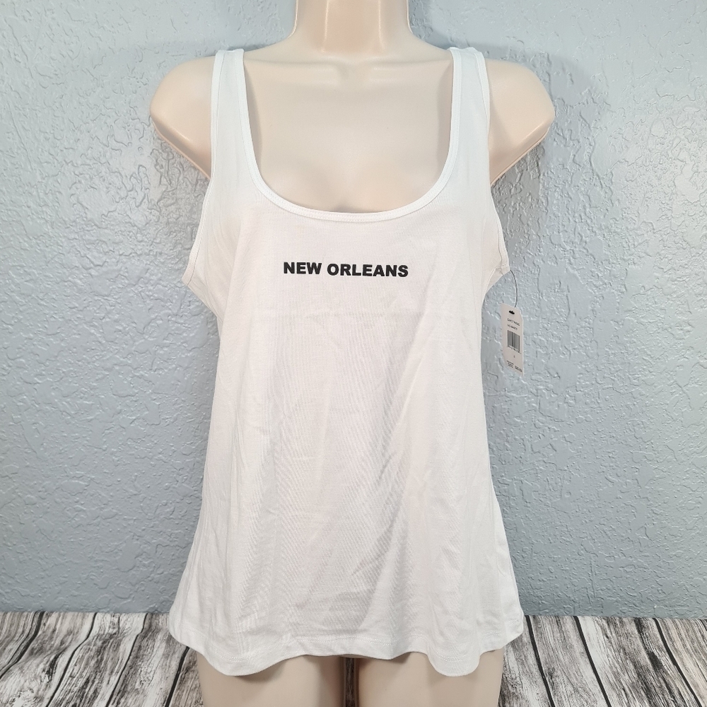 NFL New Orleans Saints WEAR by Erin Andrews White Scoop Neck Women's Tank Top S